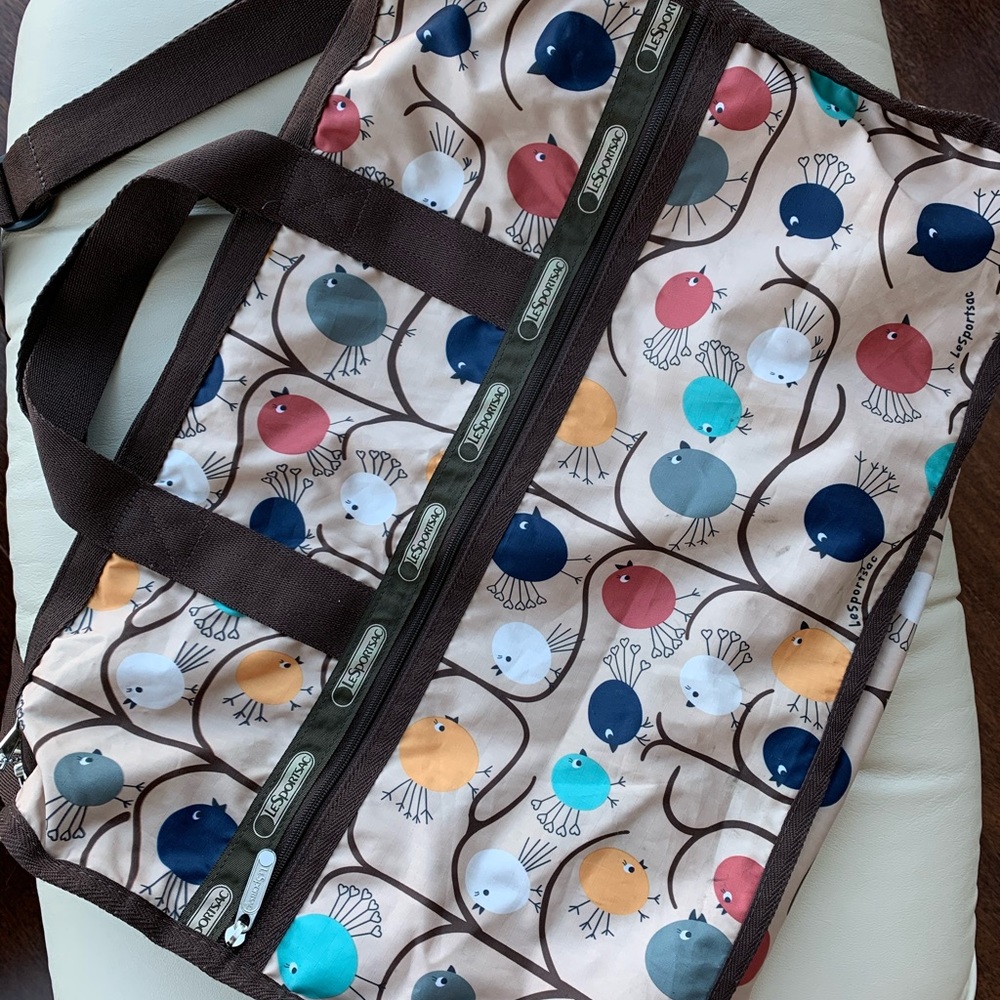 LeSportsac Bird Print Weekender Duffle Bag